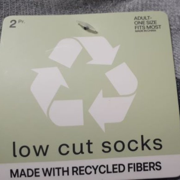 2 Pairs Soft Unisex Low Cut Socks One Size Fits Most Made With Recycled Fibers - Picture 4 of 5